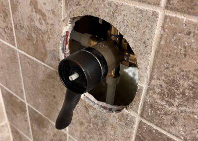 bathtub mixing valve install closeup in seattle wa